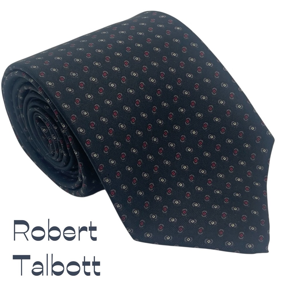 Robert Talbott Navy Red Silk Necktie NWOT